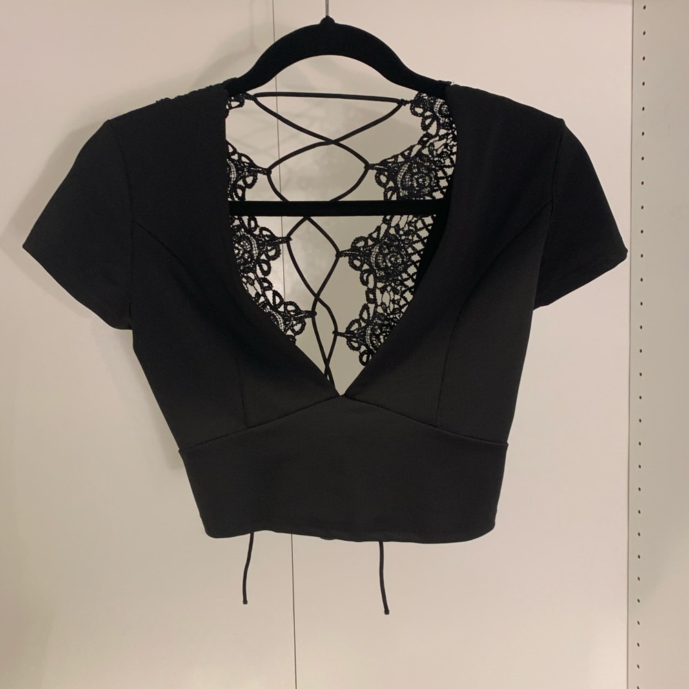 Black lace top